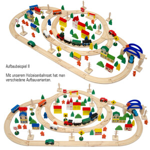 Holzeisenbahn für Kinder mit 130 Teilen...