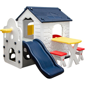 Kinder Spielhaus mit Rutsche - Garten Kinderhaus ab 1 -...