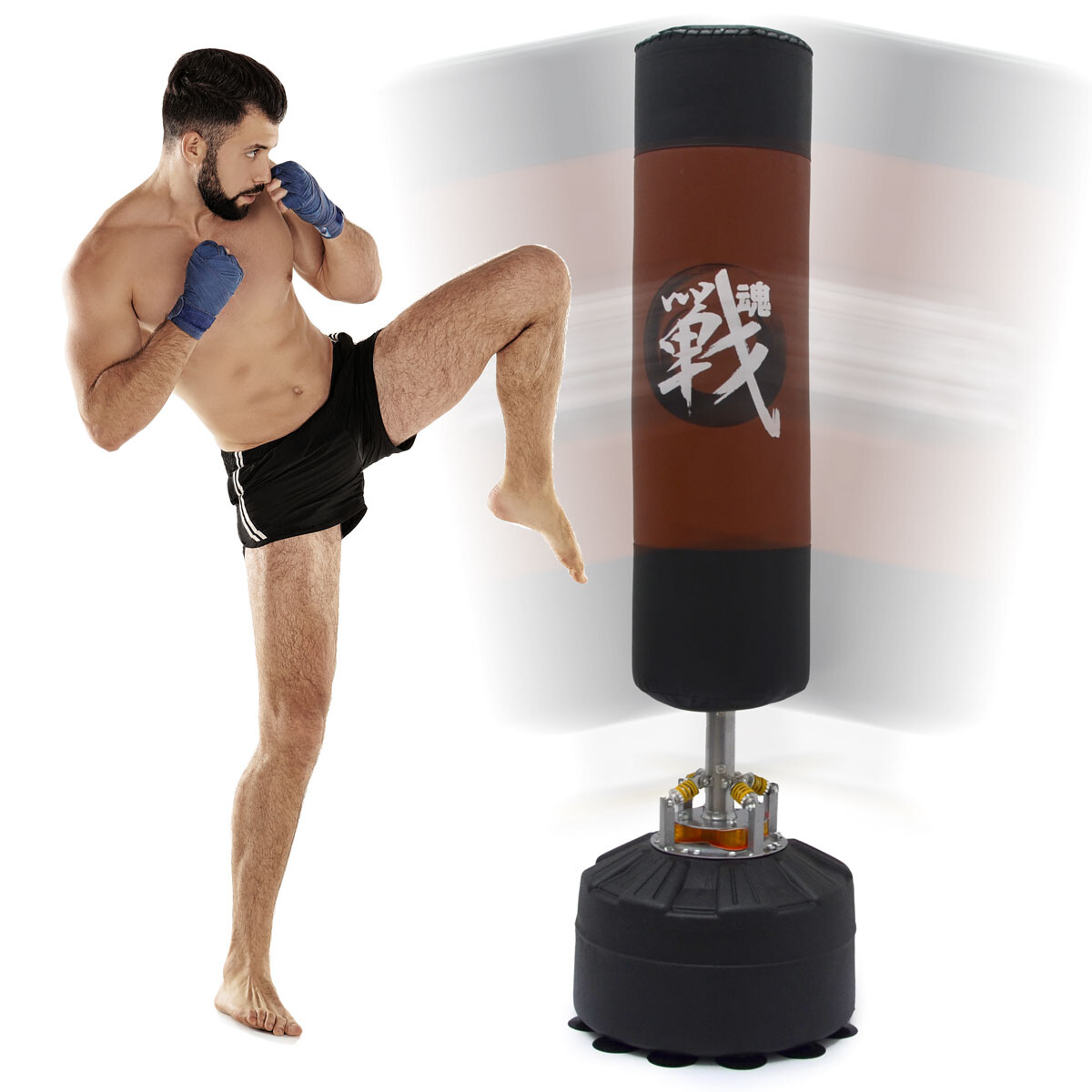 175 cm Boxsack - Feder Dämpfung - MMA Standboxsack...
