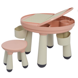 3-in-1 Kinder Spieltisch mit Platte für Bausteine -...