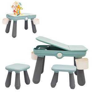 3-in-1 Kinder Spieltisch mit Platte für Bausteine -...