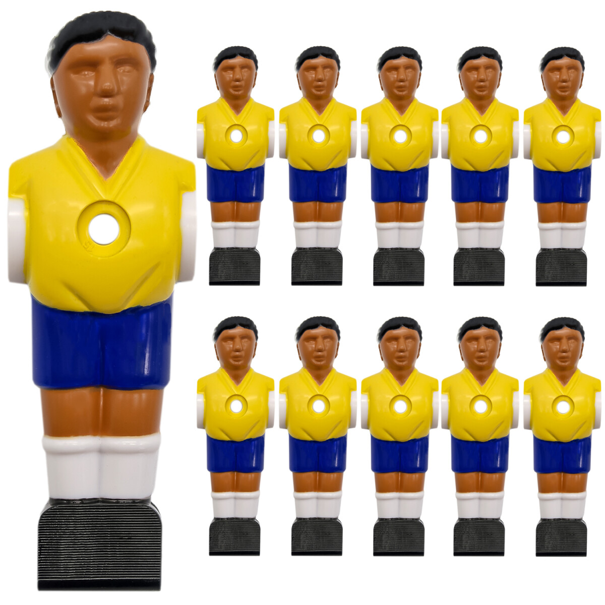 11 Tischkicker Figuren 16mm Brasilien Gelb Blau - Tisch...