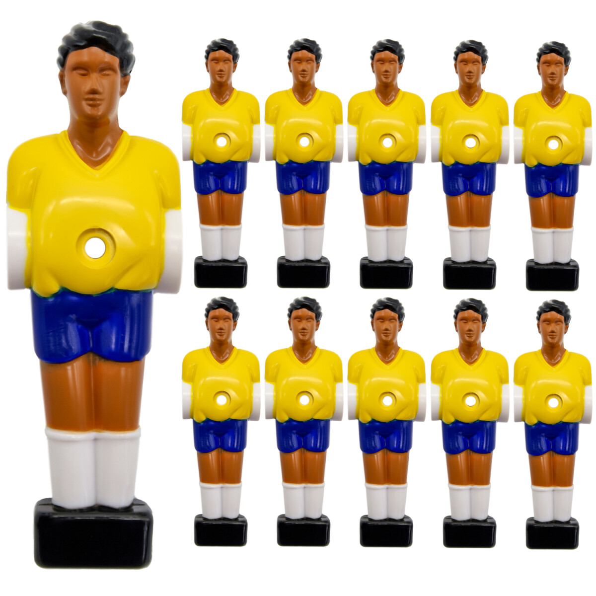 11 Tischkicker Figuren 13mm Brasilien Gelb Blau - Tisch...